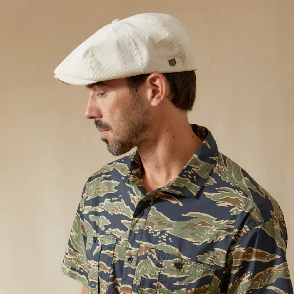 Casquettes Plates | Casquettes Plates^Brixton Casquette Gavroche en Velours Côtelé Brood Lightweight X Snap blanc cassé