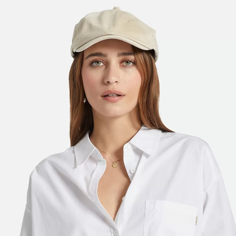 Casquettes Plates | Casquettes Plates^Brixton Casquette Gavroche en Velours Côtelé Brood Lightweight X Snap blanc cassé