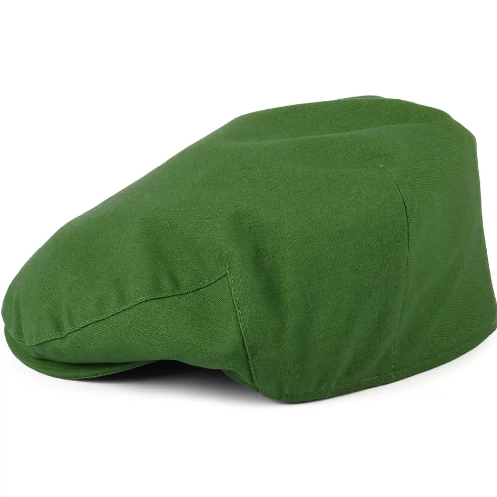 Casquettes Plates | Casquettes Plates^Christys Casquette Plate Balmoral en Coton et Lin vert