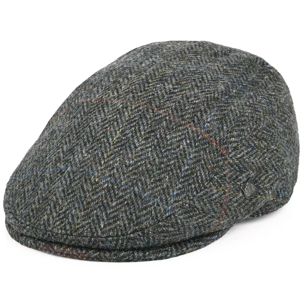 Casquettes Plates | Casquettes Femme^Failsworth Casquette Plate en Harris Tweed à carreaux et Chevrons Stornoway mélange de gris