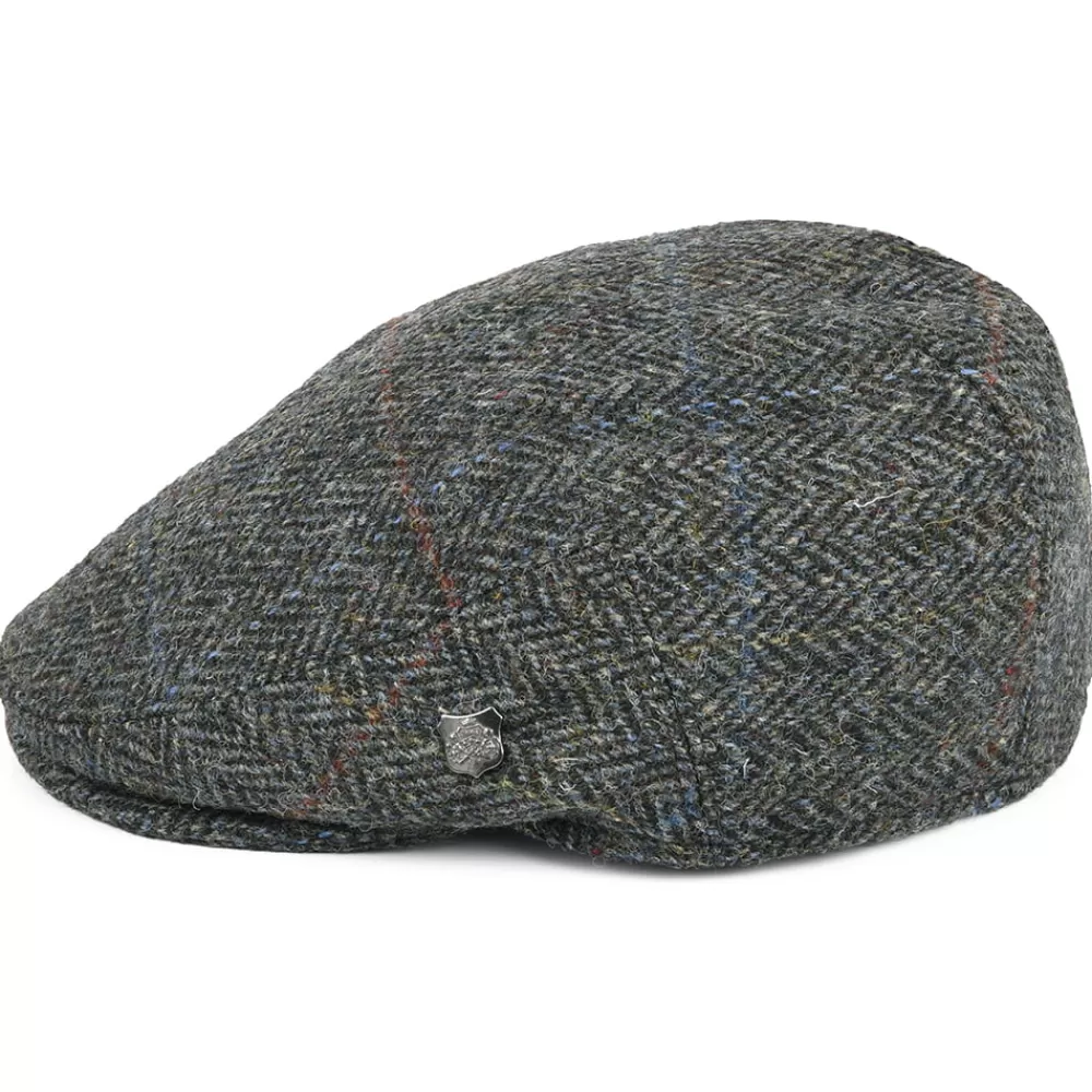 Casquettes Plates | Casquettes Femme^Failsworth Casquette Plate en Harris Tweed à carreaux et Chevrons Stornoway mélange de gris