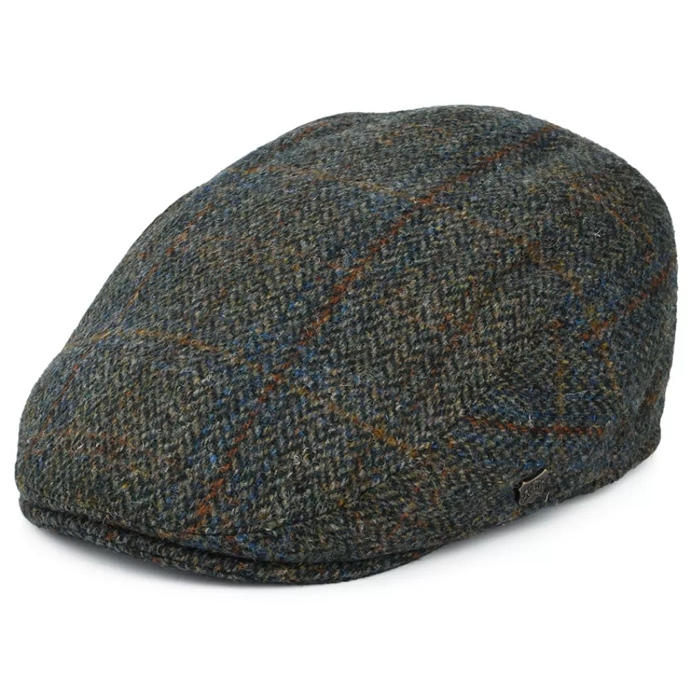 Casquettes Plates | Casquettes Femme^Failsworth Casquette Plate en Harris Tweed à carreaux et Chevrons Stornoway olive-bleu-rouille