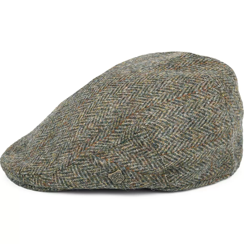 Casquettes Plates | Casquettes Femme^Failsworth Casquette Plate en Harris Tweed à carreaux et Chevrons Stornoway vert-bleu