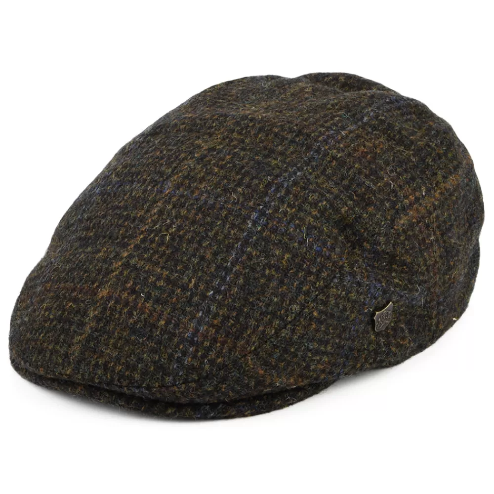 Casquettes Plates | Chapeaux Hiver^Failsworth Casquette Plate en Harris Tweed à Carreaux Stornoway olive et mix de couleurs