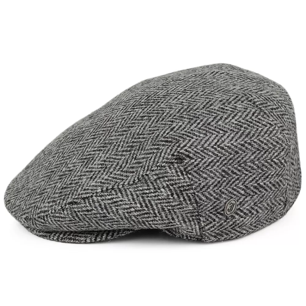 Casquettes Plates | Grandes Tailles^Jaxon & James Casquette Plate en Harris Tweed à Chevrons Kinloch noir-gris JAXON & JAMES