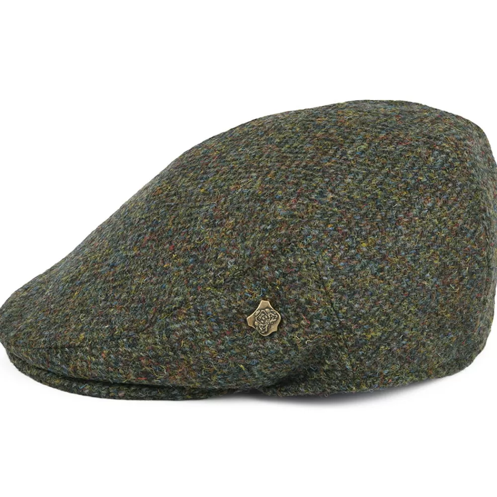 Casquettes Plates | Casquettes Femme^Failsworth Casquette Plate en Harris Tweed à Chevrons Stornoway olive mélangé