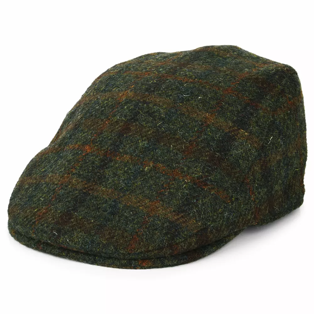 Casquettes Plates | Chapeaux Hiver^Failsworth Casquette Plate en Harris Tweed Avec Protège-Oreilles à Carreaux Oban olive-rouille