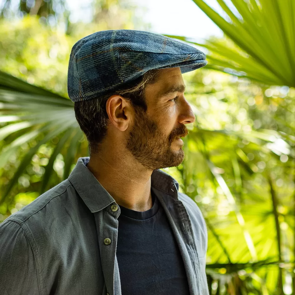 Casquettes Plates | Grandes Tailles^Jaxon & James Casquette Plate en Harris Tweed Bay River bleu-bleu marine JAXON & JAMES
