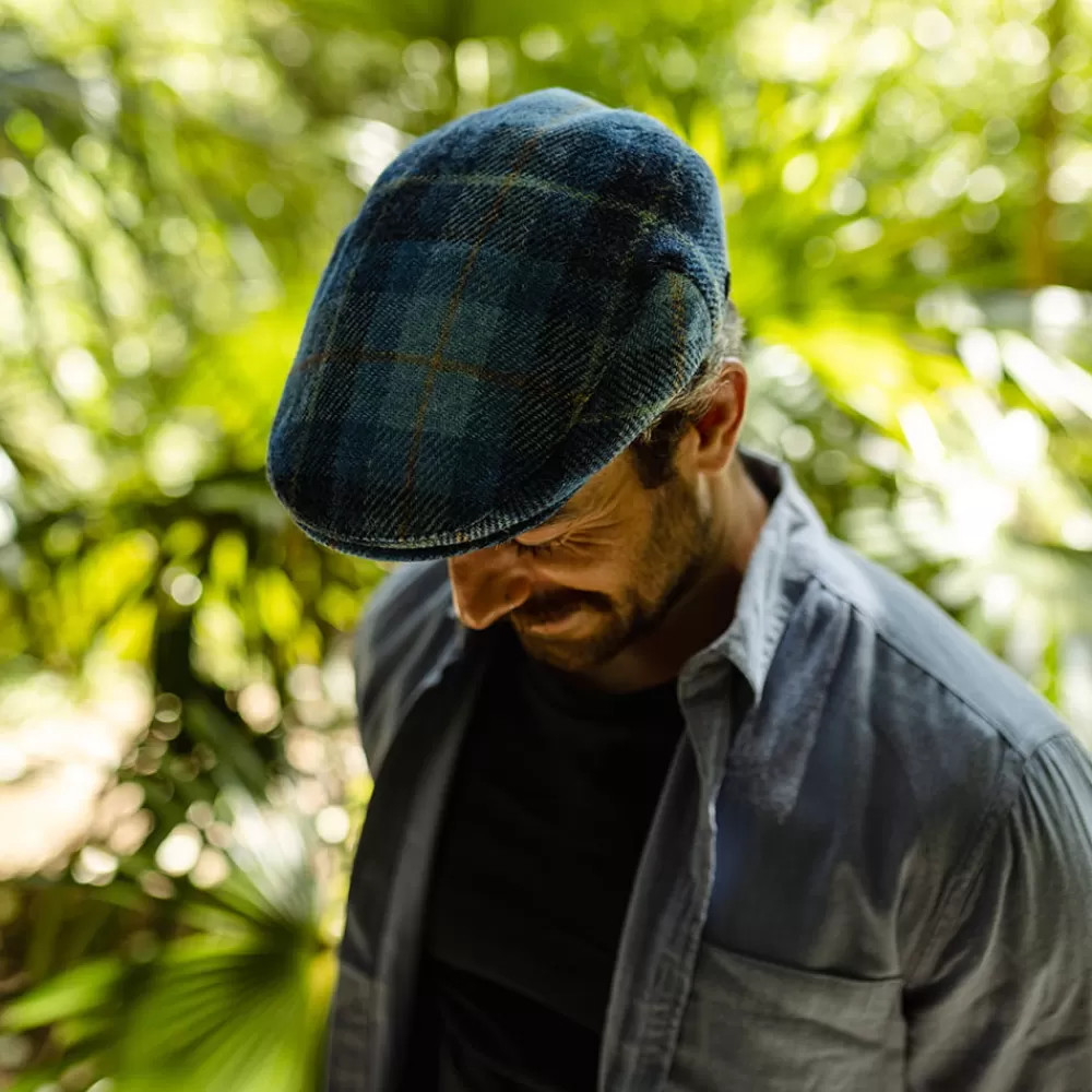 Casquettes Plates | Grandes Tailles^Jaxon & James Casquette Plate en Harris Tweed Bay River bleu-bleu marine JAXON & JAMES