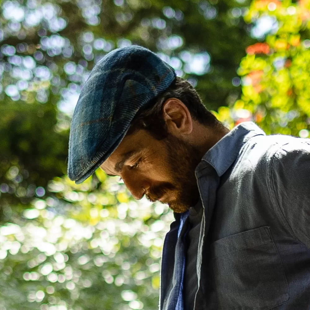 Casquettes Plates | Grandes Tailles^Jaxon & James Casquette Plate en Harris Tweed Bay River bleu-bleu marine JAXON & JAMES