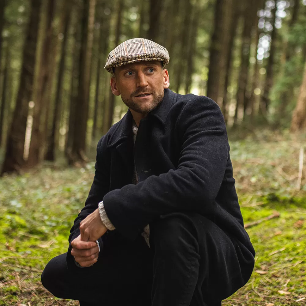 Casquettes Plates | Grandes Tailles^Jaxon & James Casquette Plate en Harris Tweed Locheport marron-beige sable JAXON & JAMES