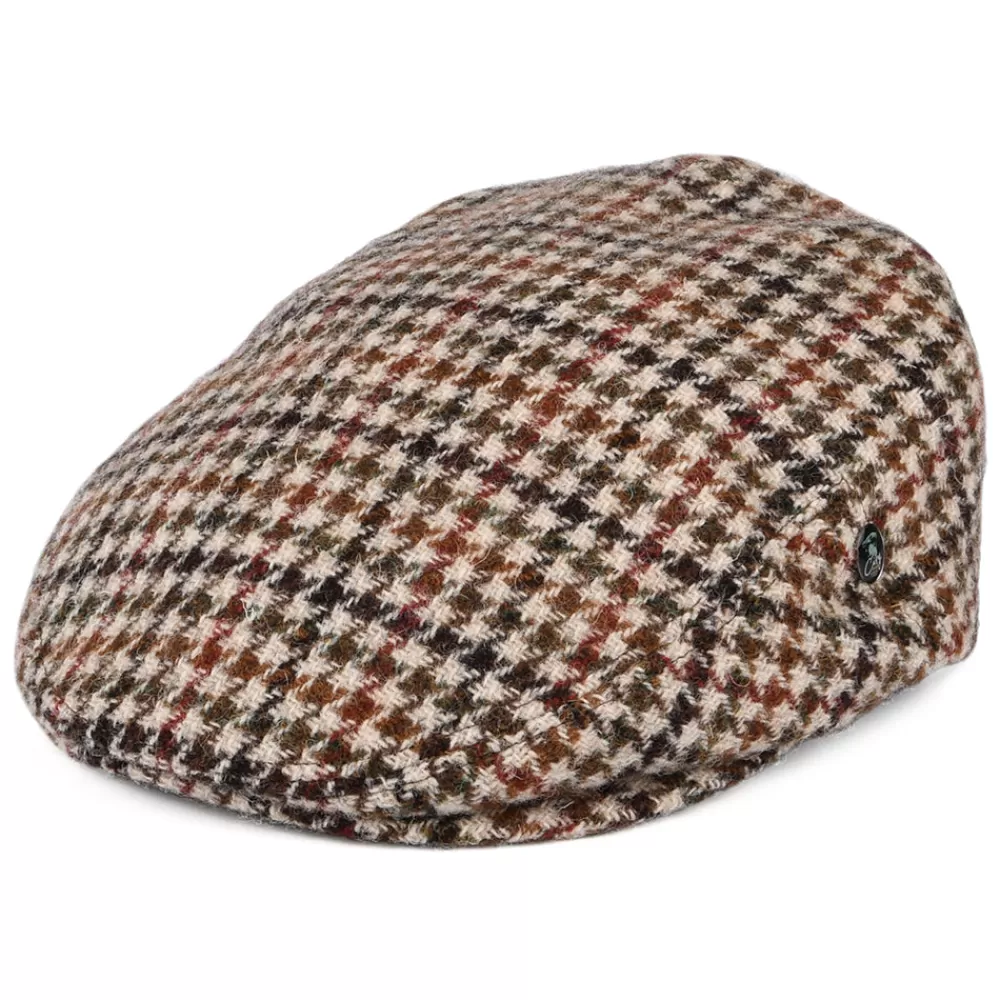 Casquettes Plates | Casquettes Plates^City Sport Casquette Plate en Harris Tweed Pied-de-Poule crème-olive-marron