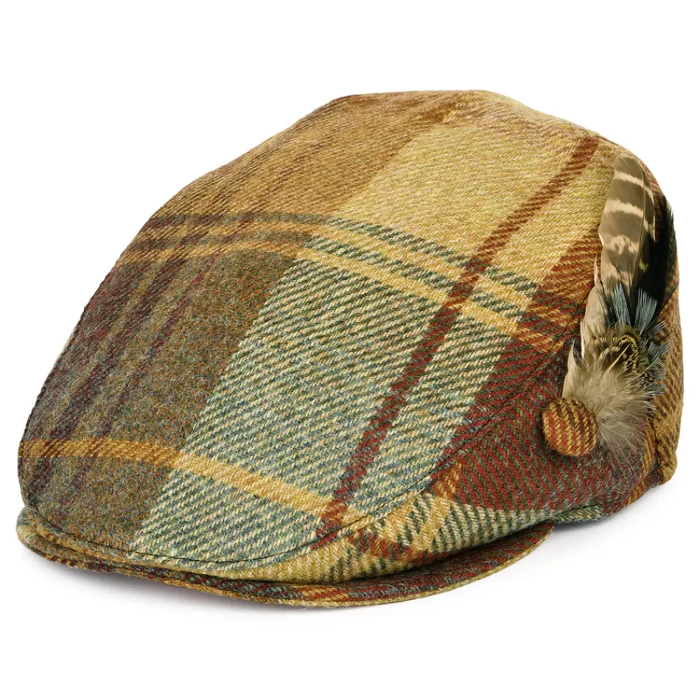 Chapeaux Hiver | Casquettes Plates^Failsworth Casquette Plate en Laine Britannique Tartan Plume moutarde-marron-vin