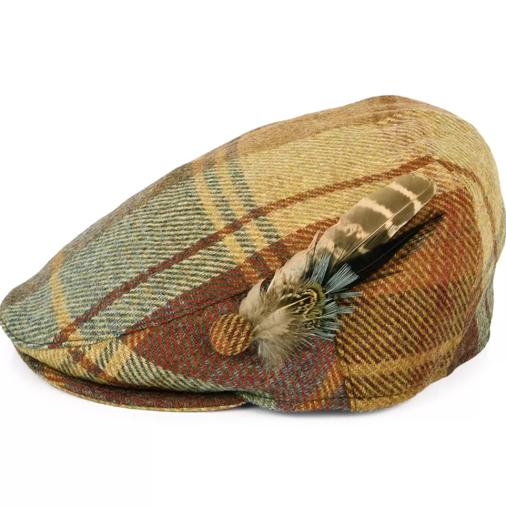 Chapeaux Hiver | Casquettes Plates^Failsworth Casquette Plate en Laine Britannique Tartan Plume moutarde-marron-vin