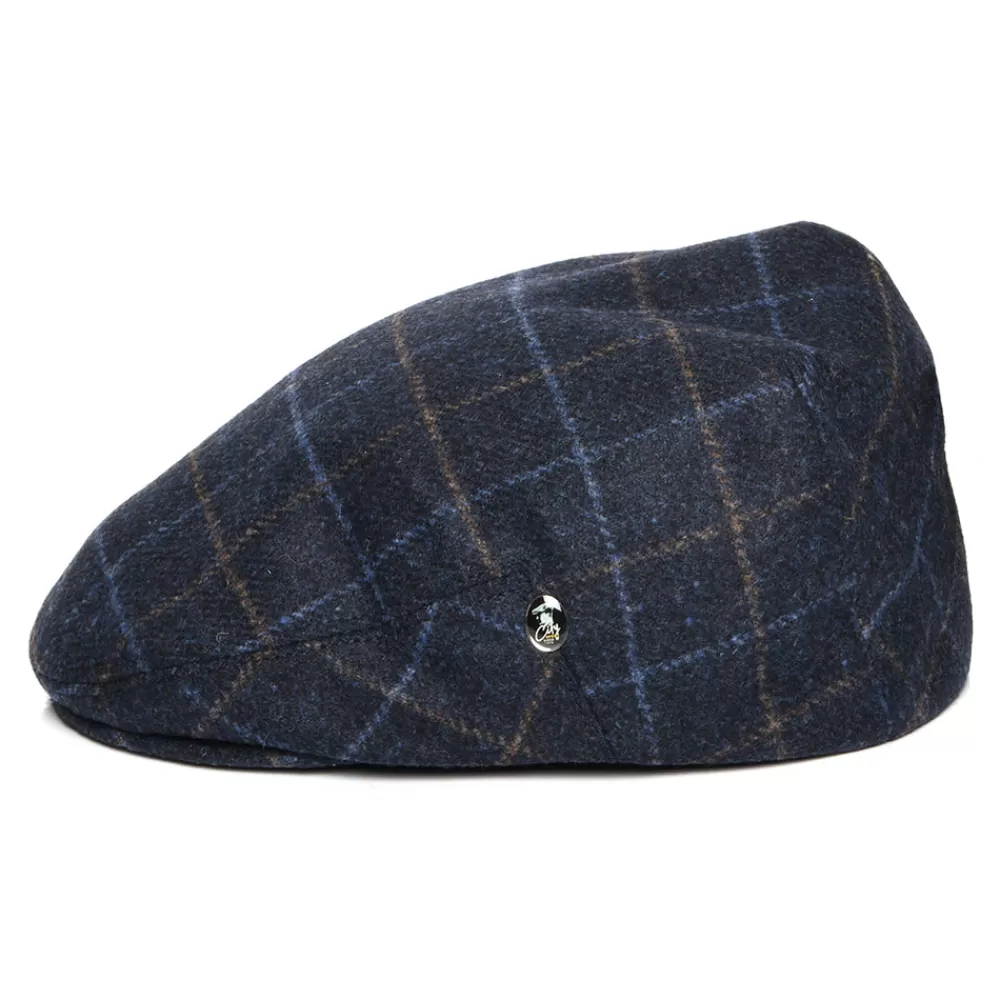 Casquettes Plates | Chapeaux Hiver^City Sport Casquette Plate en Laine Vierge à Carreaux bleu marine