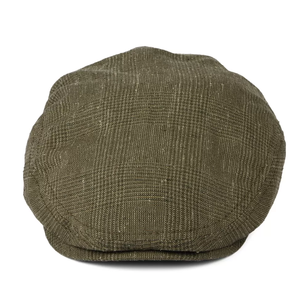 Casquettes Plates | Casquettes Plates^Stetson Casquette Plate en Lin et Soie Prince-de-Galles Kent olive