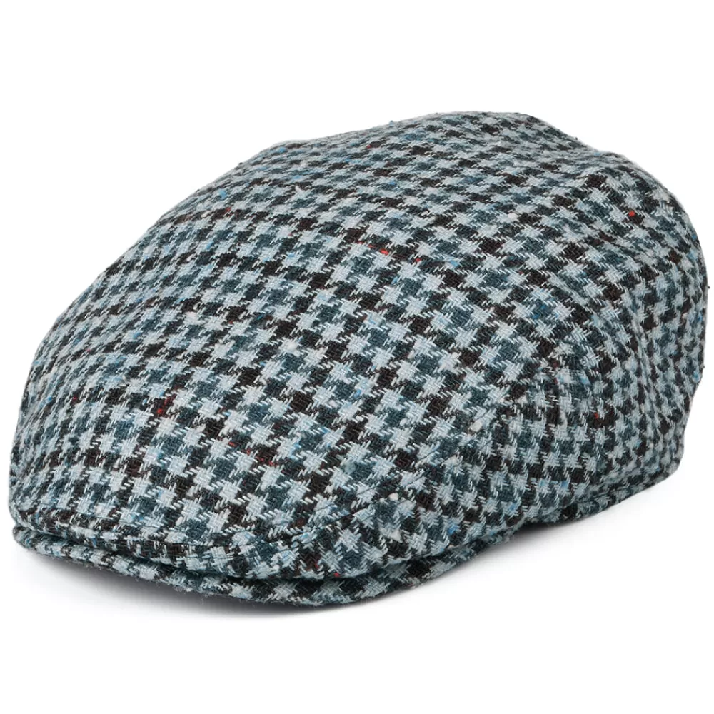 Casquettes Plates | Casquettes Plates^Stetson Casquette Plate en Soie et Laine Vierge Pied-de-Poule Kent bleu