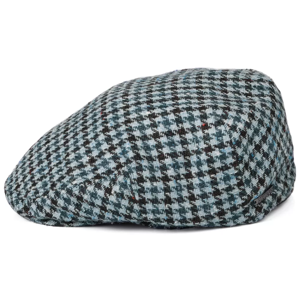 Casquettes Plates | Casquettes Plates^Stetson Casquette Plate en Soie et Laine Vierge Pied-de-Poule Kent bleu