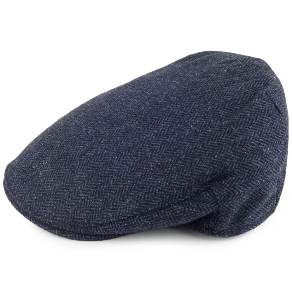 Casquettes Plates | Casquettes Femme^Christys Casquette Plate en Tweed à Chevrons Balmoral Country bleu marine