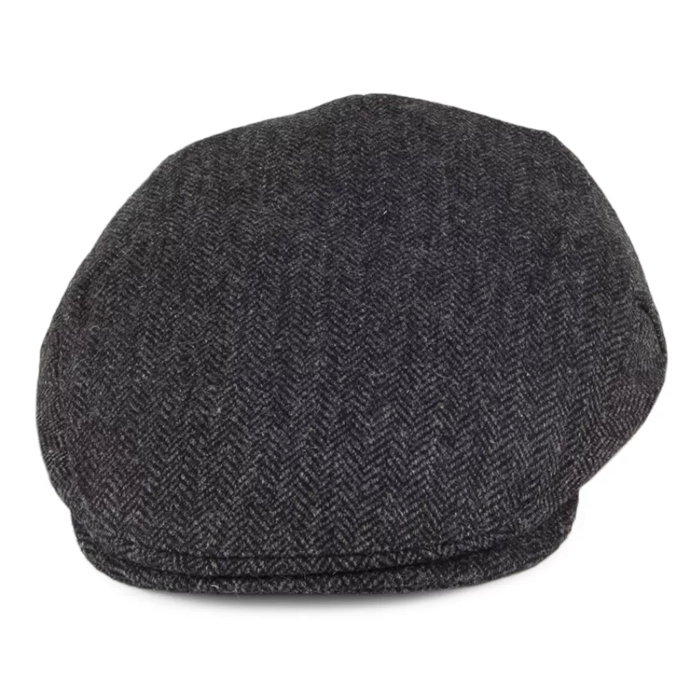 Casquettes Plates | Casquettes Femme^Christys Casquette Plate en Tweed à Chevrons Balmoral Country noir-gris