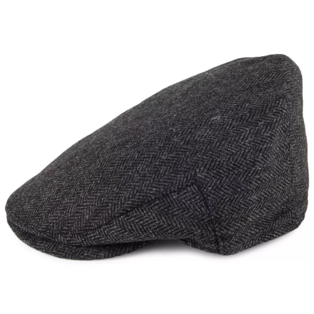 Casquettes Plates | Casquettes Femme^Christys Casquette Plate en Tweed à Chevrons Balmoral Country noir-gris