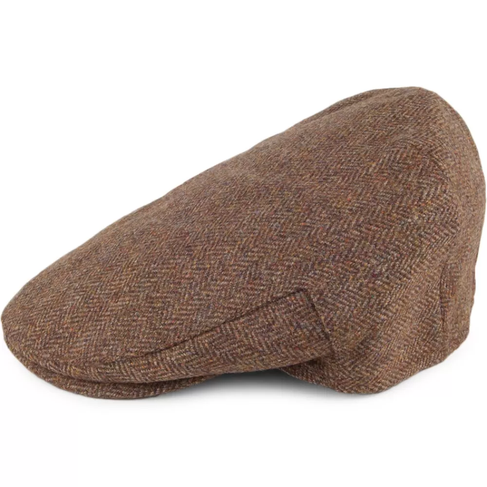 Casquettes Plates | Casquettes Femme^Christys Casquette Plate en Tweed à Chevrons Balmoral Country olive-marron