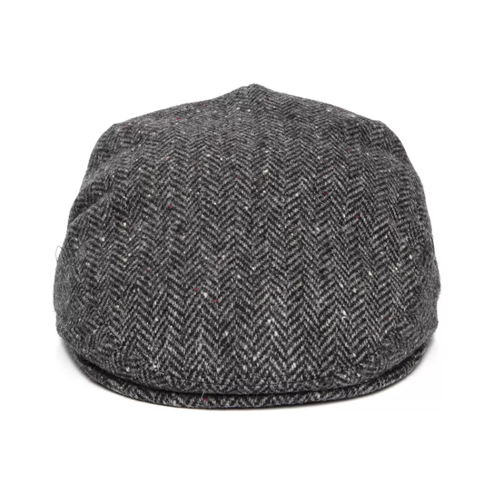 Casquettes Plates | Chapeaux Hiver^City Sport Casquette Plate en Tweed du Donegal à Chevrons gris-noir
