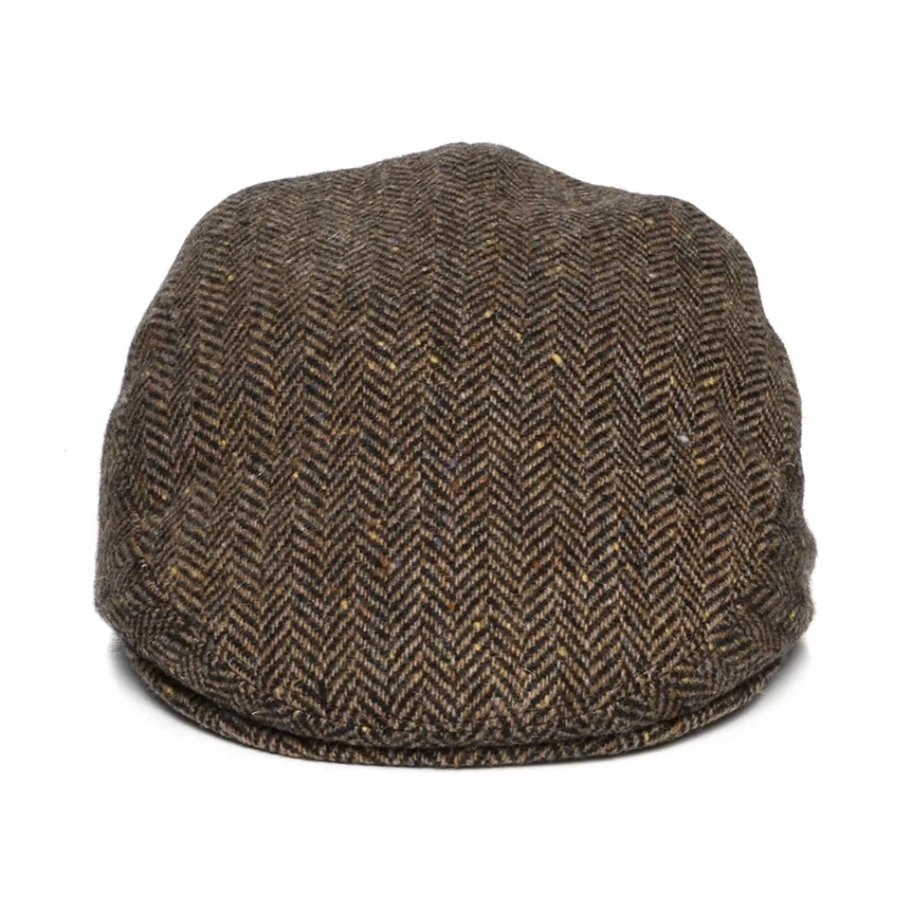 Casquettes Plates | Chapeaux Hiver^City Sport Casquette Plate en Tweed du Donegal à Chevrons marron