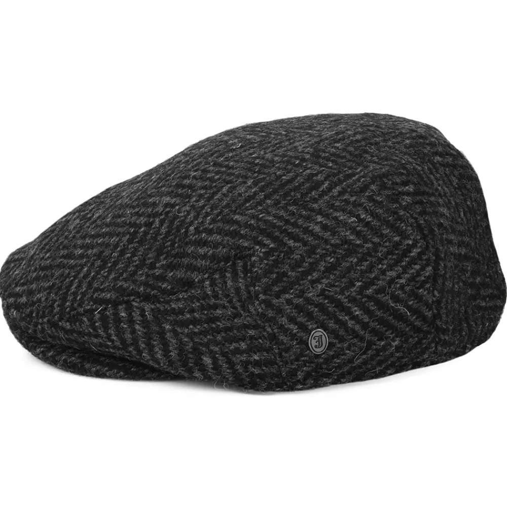 Casquettes Plates | Grandes Tailles^Jaxon & James Casquette Plate en Tweed du Donegal Épais à Chevrons Drumbarron noir-anthracite JAXON & JAMES