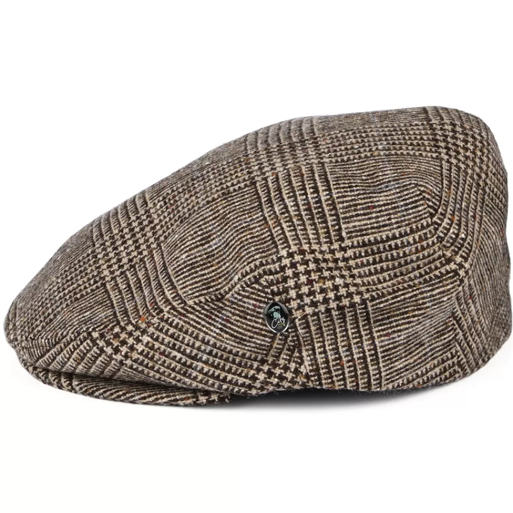 Casquettes Plates | Casquettes Plates^City Sport Casquette Plate en Tweed du Donegal Prince-de-Galles marron