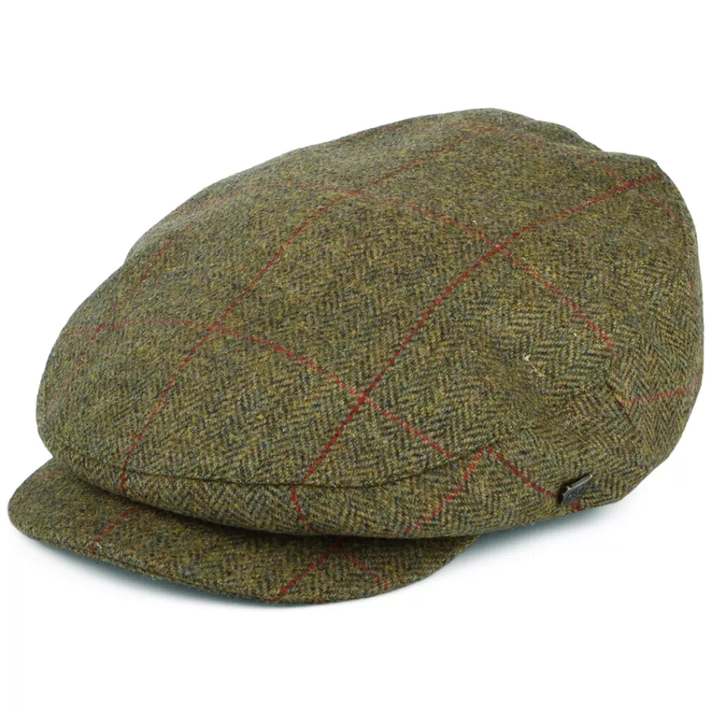 Casquettes Plates | Chapeaux Hiver^Failsworth Casquette Plate Hydrofuge à Carreaux et Chevrons Manor mousse-rouge