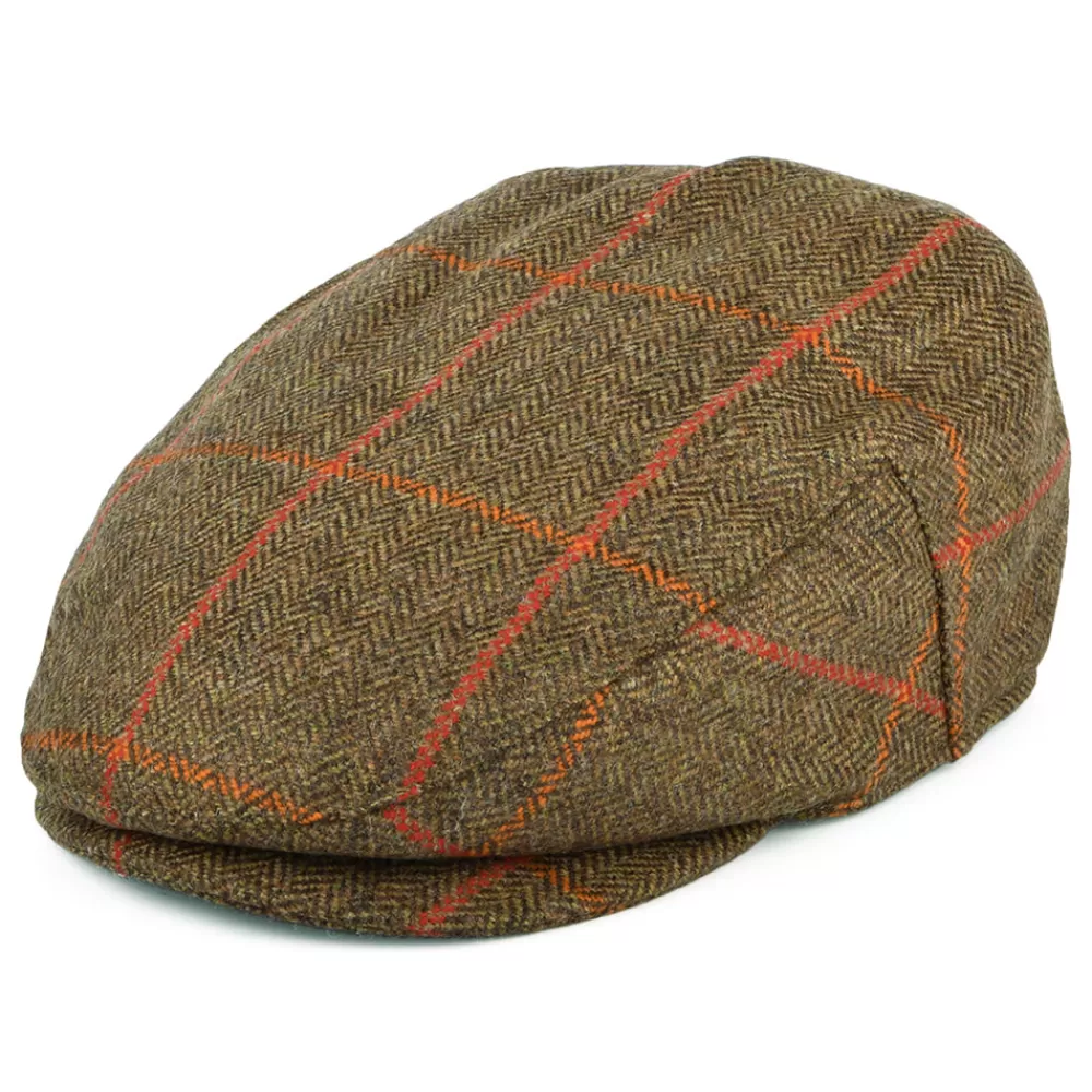 Casquettes Plates | Chapeaux Hiver^Failsworth Casquette Plate Imperméable à Carreaux et Chevrons olive-orange-rouge