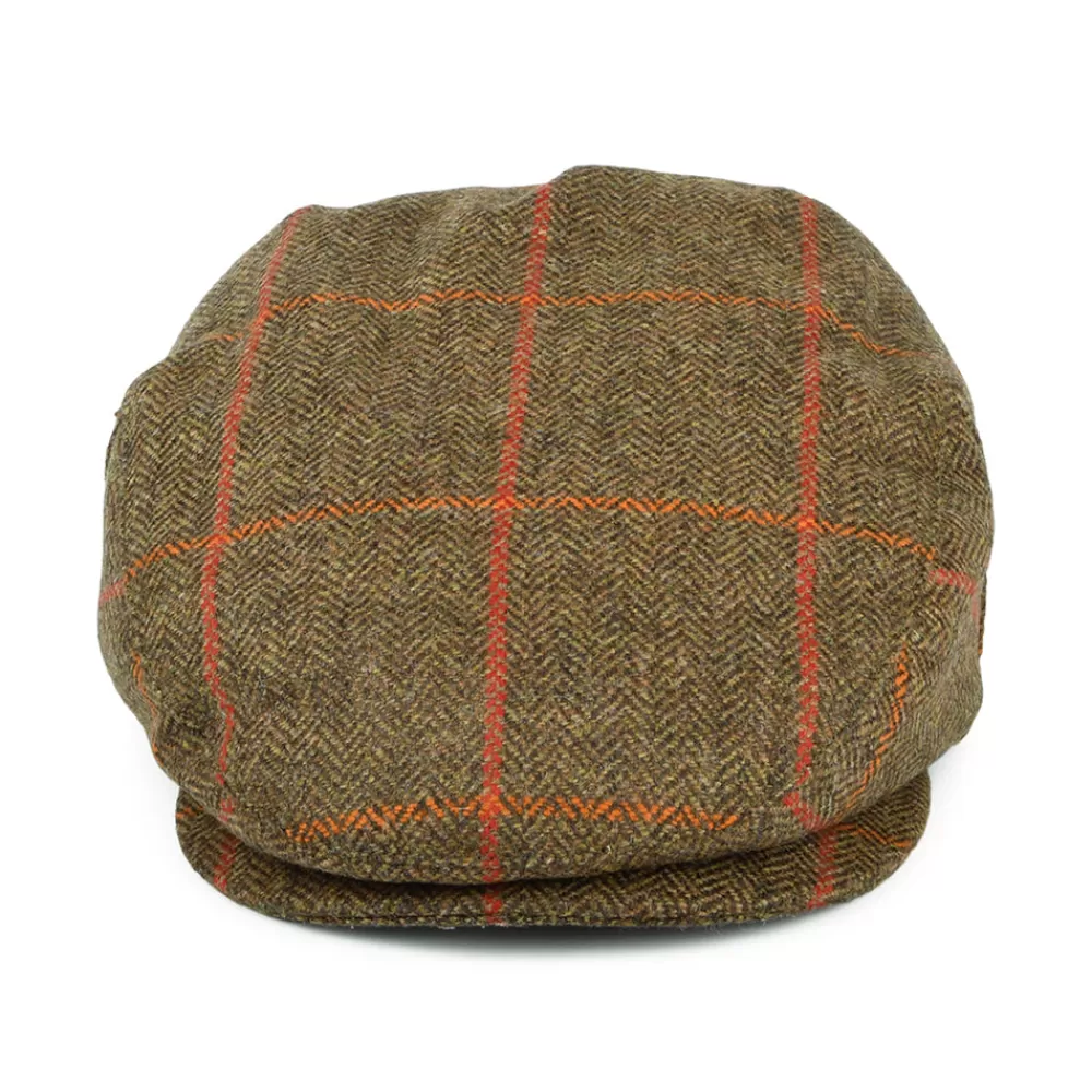 Casquettes Plates | Chapeaux Hiver^Failsworth Casquette Plate Imperméable à Carreaux et Chevrons olive-orange-rouge