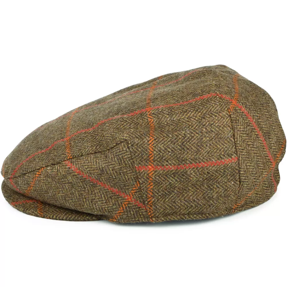 Casquettes Plates | Chapeaux Hiver^Failsworth Casquette Plate Imperméable à Carreaux et Chevrons olive-orange-rouge