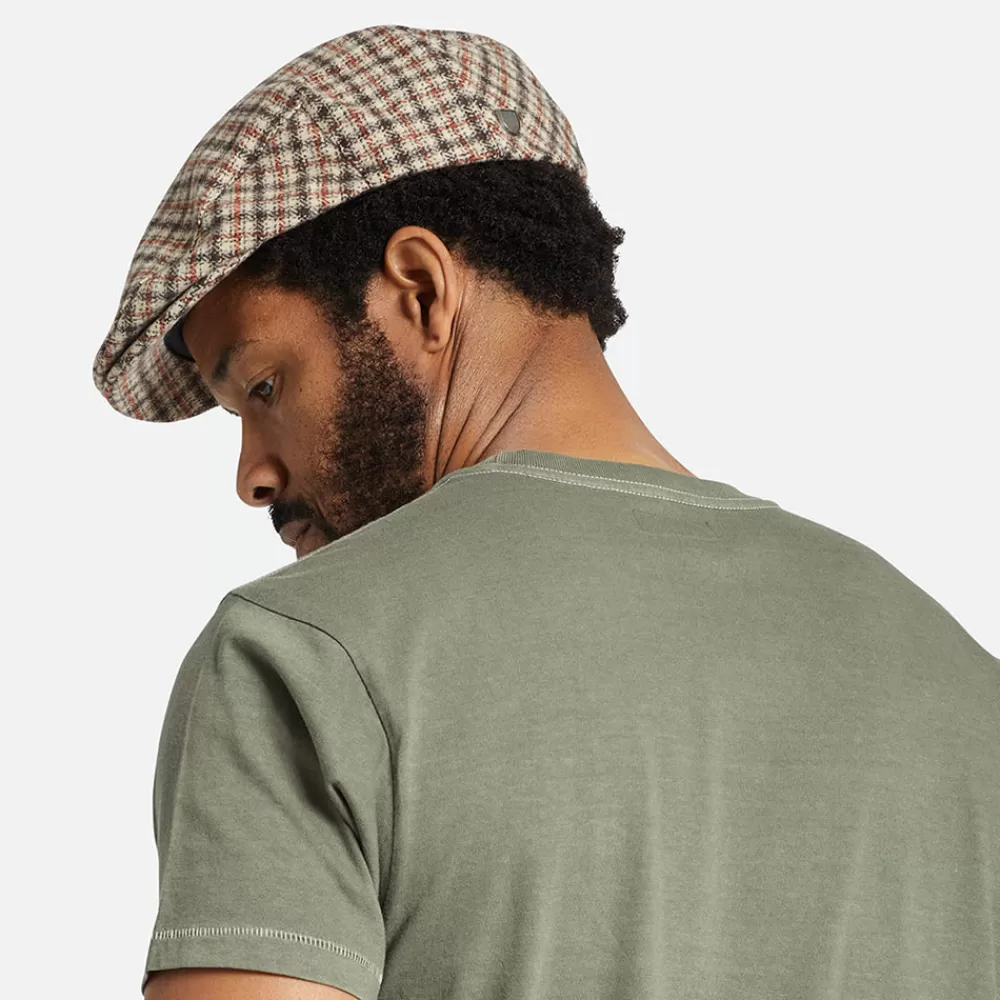 Casquettes Plates | Casquettes Plates^Brixton Casquette Plate Pied-de-Poule Hooligan Lightweight X Snap sable-marron-orange