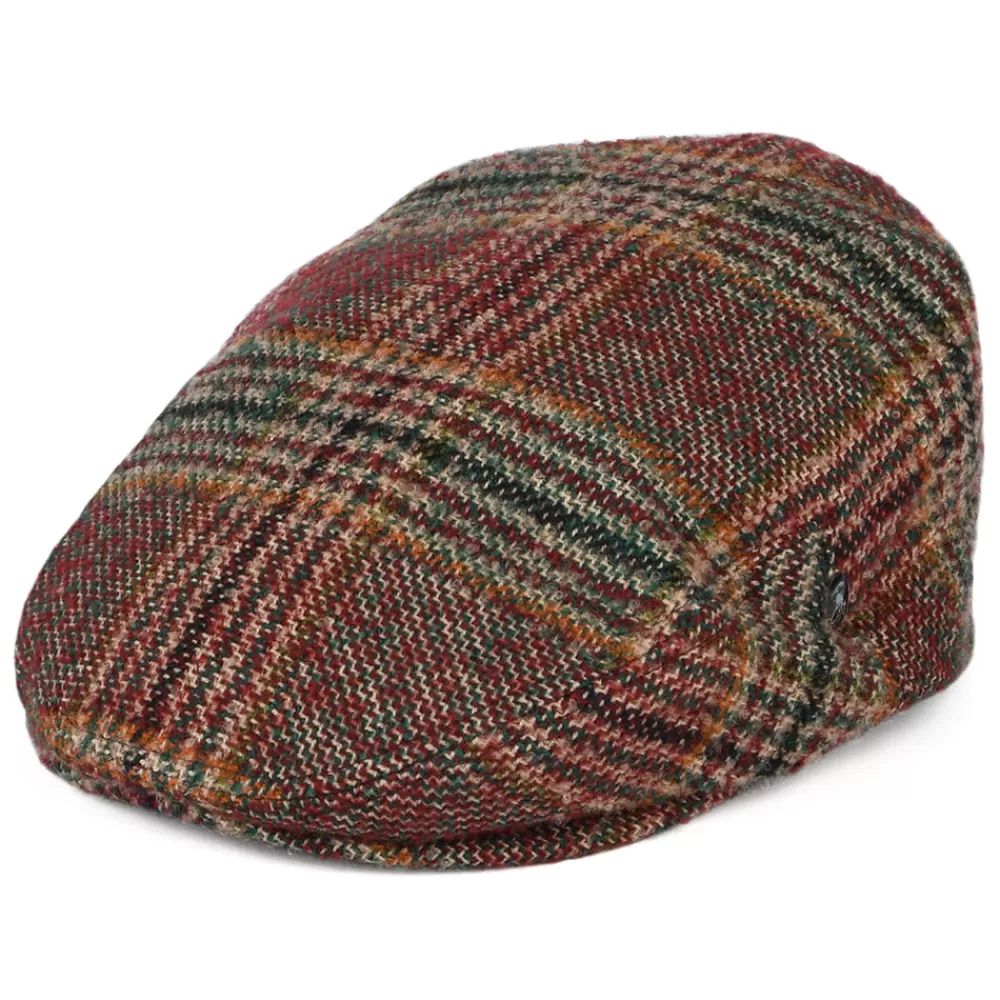 Casquettes Plates | Chapeaux Hiver^City Sport Casquette Plate Prince-de-Galles en Laine Vierge rouge-vert