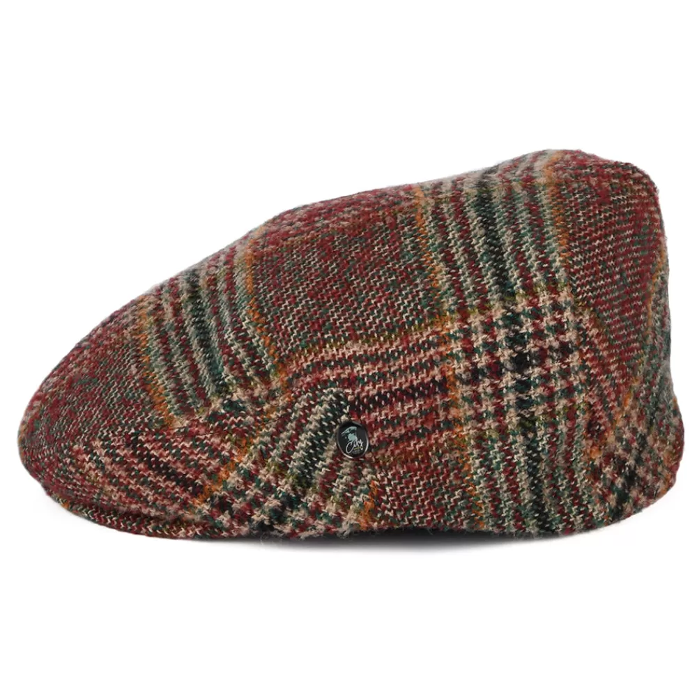 Casquettes Plates | Chapeaux Hiver^City Sport Casquette Plate Prince-de-Galles en Laine Vierge rouge-vert