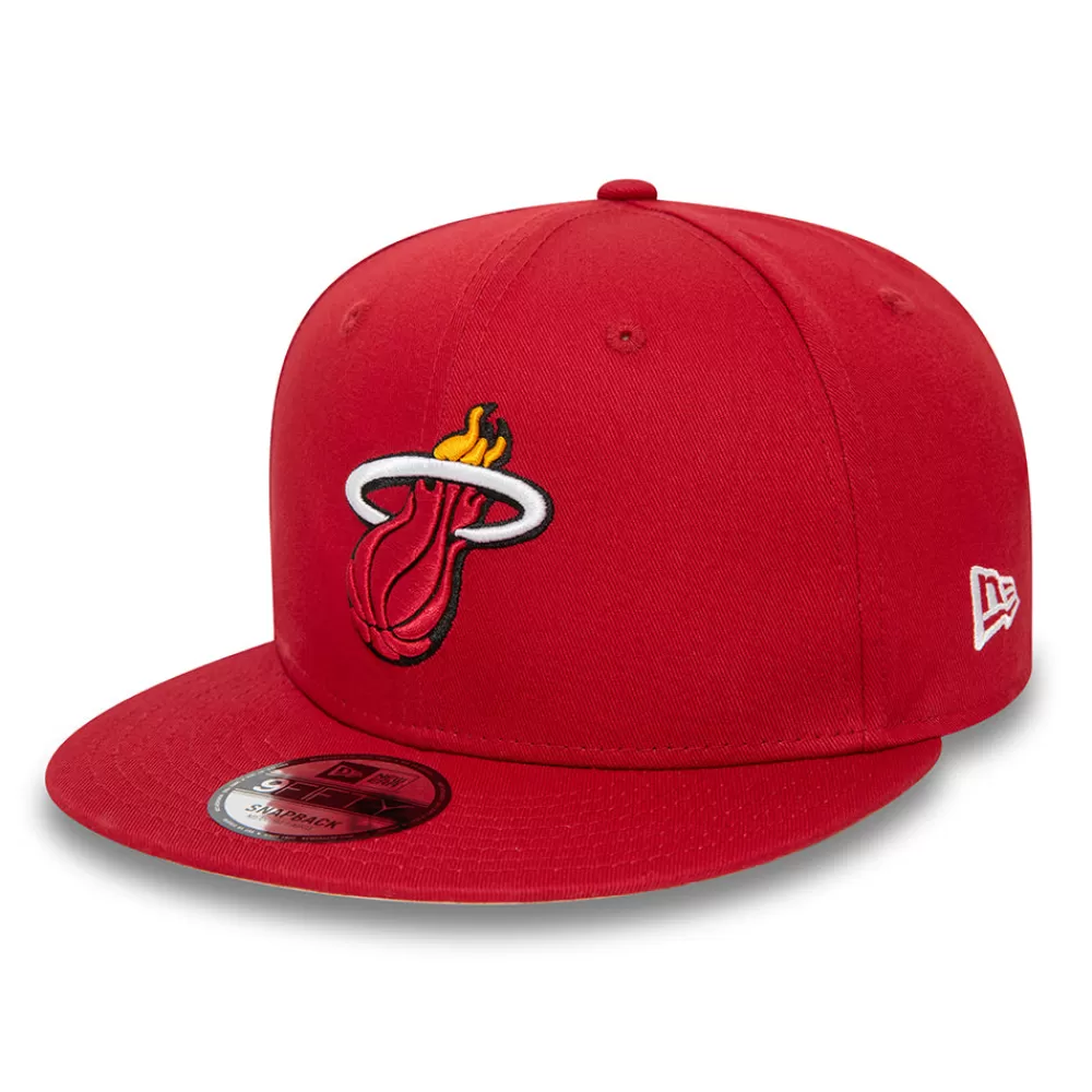 Casquettes Homme^New Era Casquette Snapback 9FIFTY NBA Rear Logo Miami Heat rouge