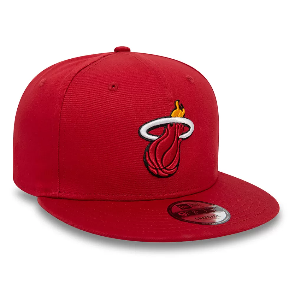 Casquettes Homme^New Era Casquette Snapback 9FIFTY NBA Rear Logo Miami Heat rouge