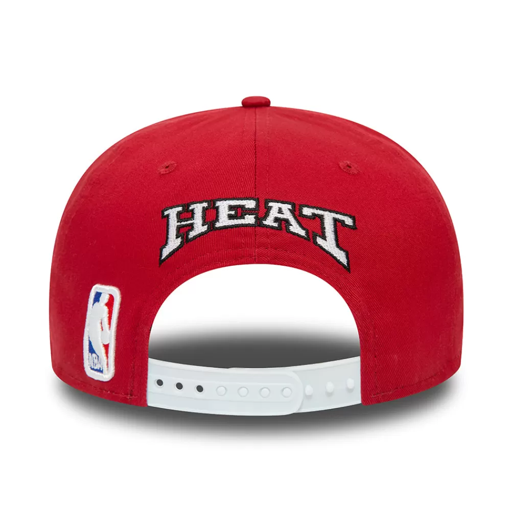 Casquettes Homme^New Era Casquette Snapback 9FIFTY NBA Rear Logo Miami Heat rouge