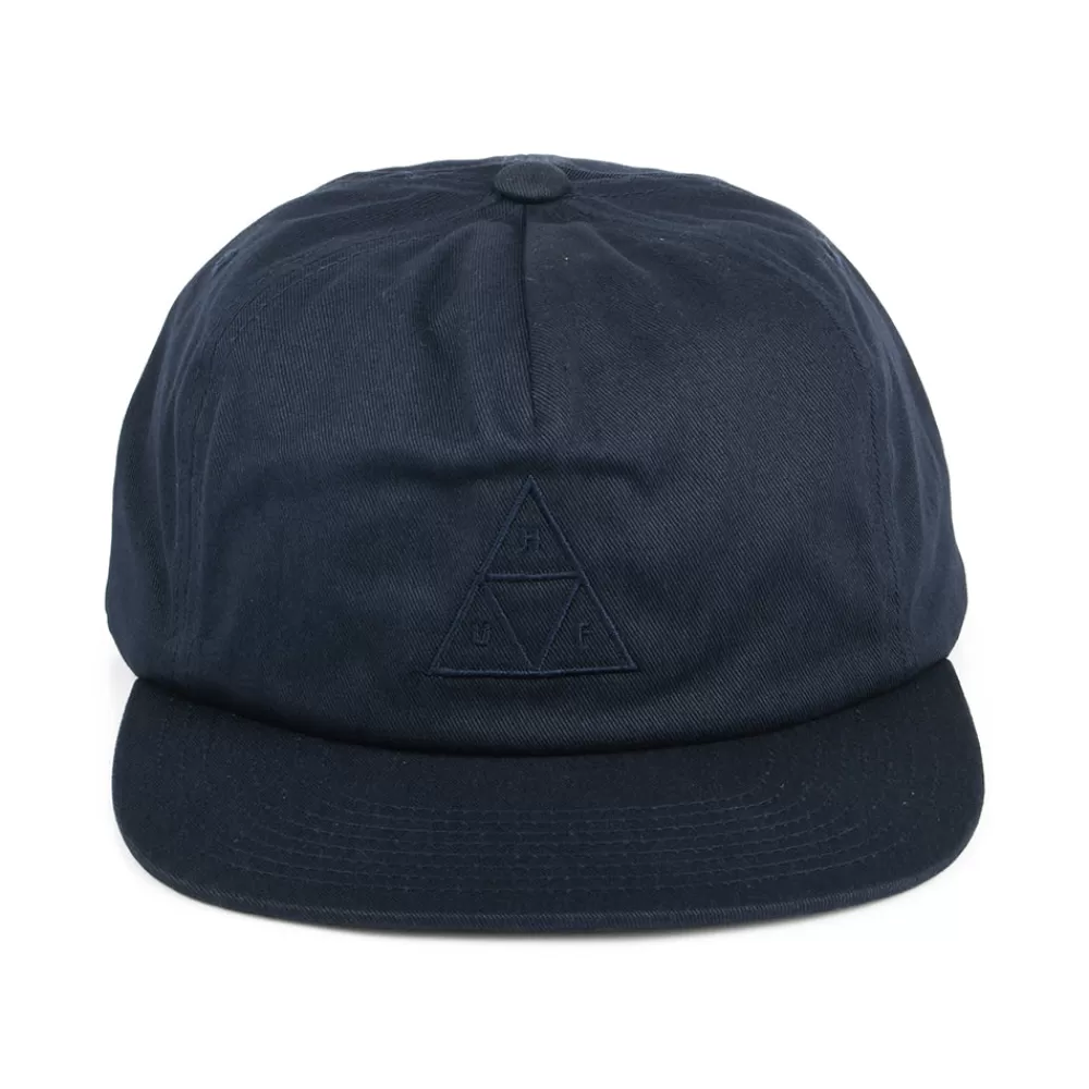 Casquettes De Baseball | Casquettes Homme^HUF Casquette Snapback Non Structurée Triple Triangle bleu marine sur bleu marine