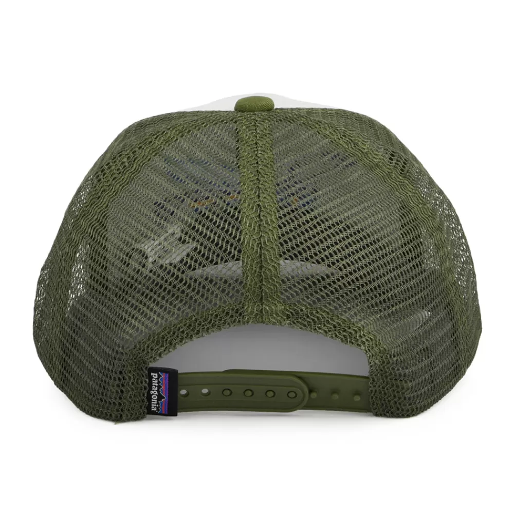 Casquettes Trucker^Patagonia Casquette Trucker Enfant en Coton Bio Fitz Roy Owl blanc-olive