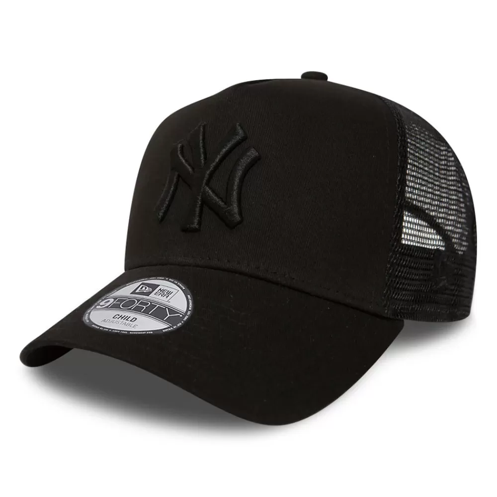 Garçons | Casquettes Trucker^New Era Casquette Trucker Enfant 9FORTY MLB Essential A-Frame New York Yankees noir sur noir