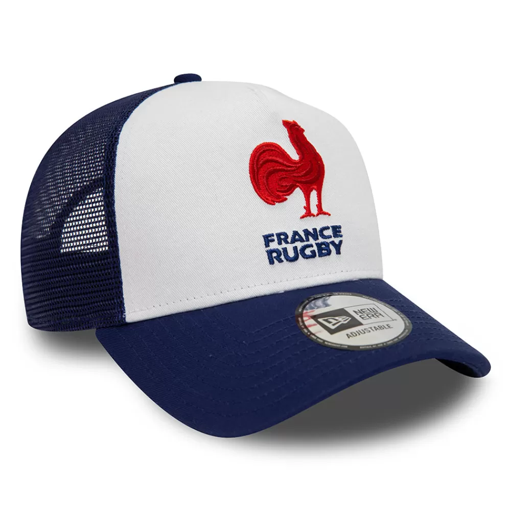Casquettes Trucker | Casquettes De Baseball^New Era Casquette Trucker Fédération Française de Rugby Essential A-Frame blanc-bleu