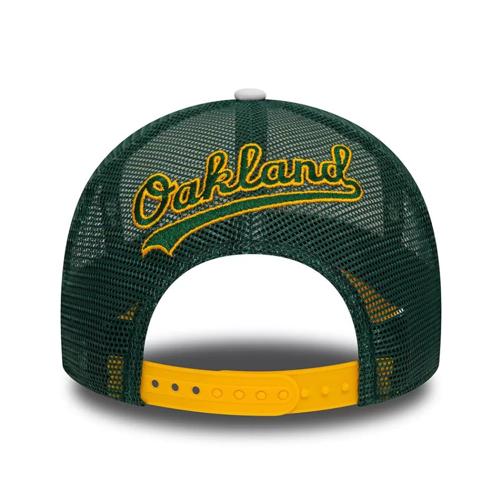 Casquettes Trucker | Casquettes Homme^New Era Casquette Trucker MLB Logo A-Frame Oakland Athletics blanc-jaune-vert foncé