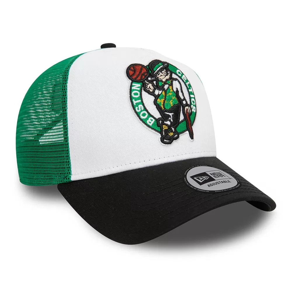 Casquettes Trucker | Casquettes Homme^New Era Casquette Trucker NBA Rear Arch A-Frame Boston Celtics blanc-noir-vert