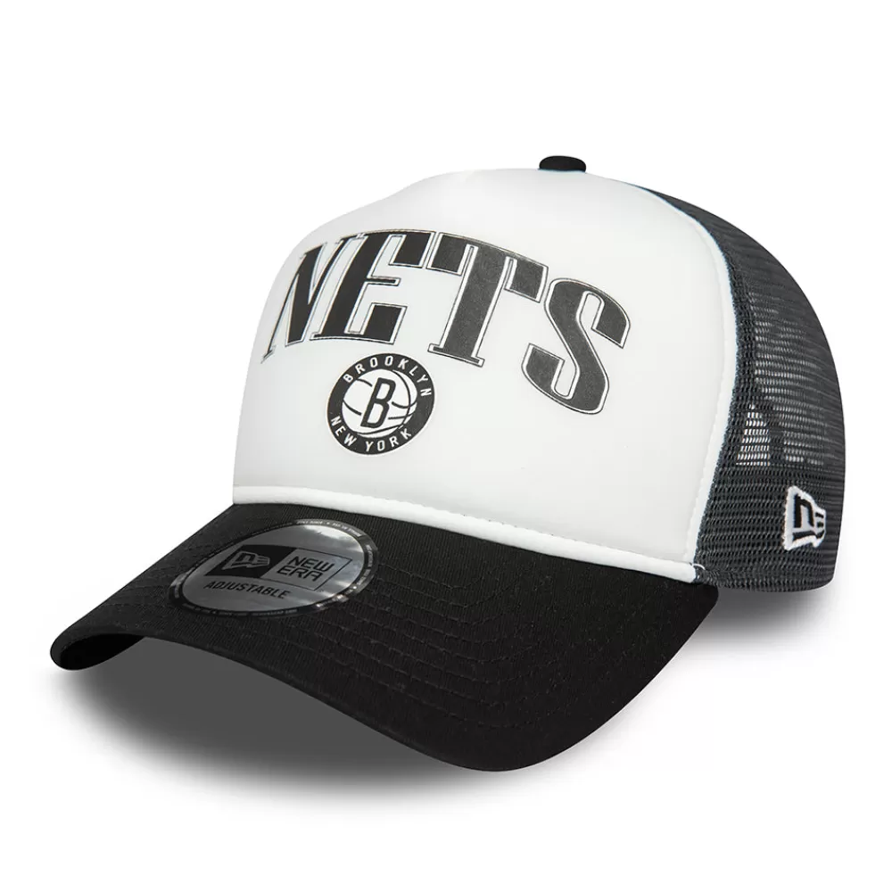 Casquettes Trucker | Casquettes Homme^New Era Casquette Trucker NBA Retro A-Frame Brooklyn Nets blanc-noir
