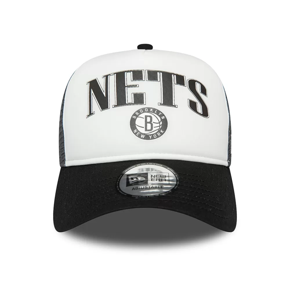 Casquettes Trucker | Casquettes Homme^New Era Casquette Trucker NBA Retro A-Frame Brooklyn Nets blanc-noir