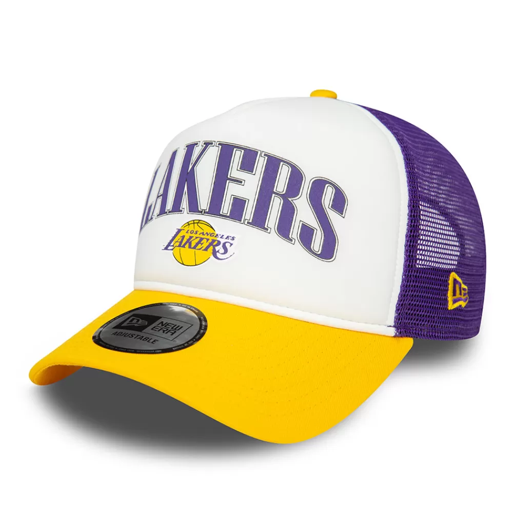Casquettes Trucker | Casquettes Homme^New Era Casquette Trucker NBA Retro A-Frame L.A. Lakers blanc-jaune-violet