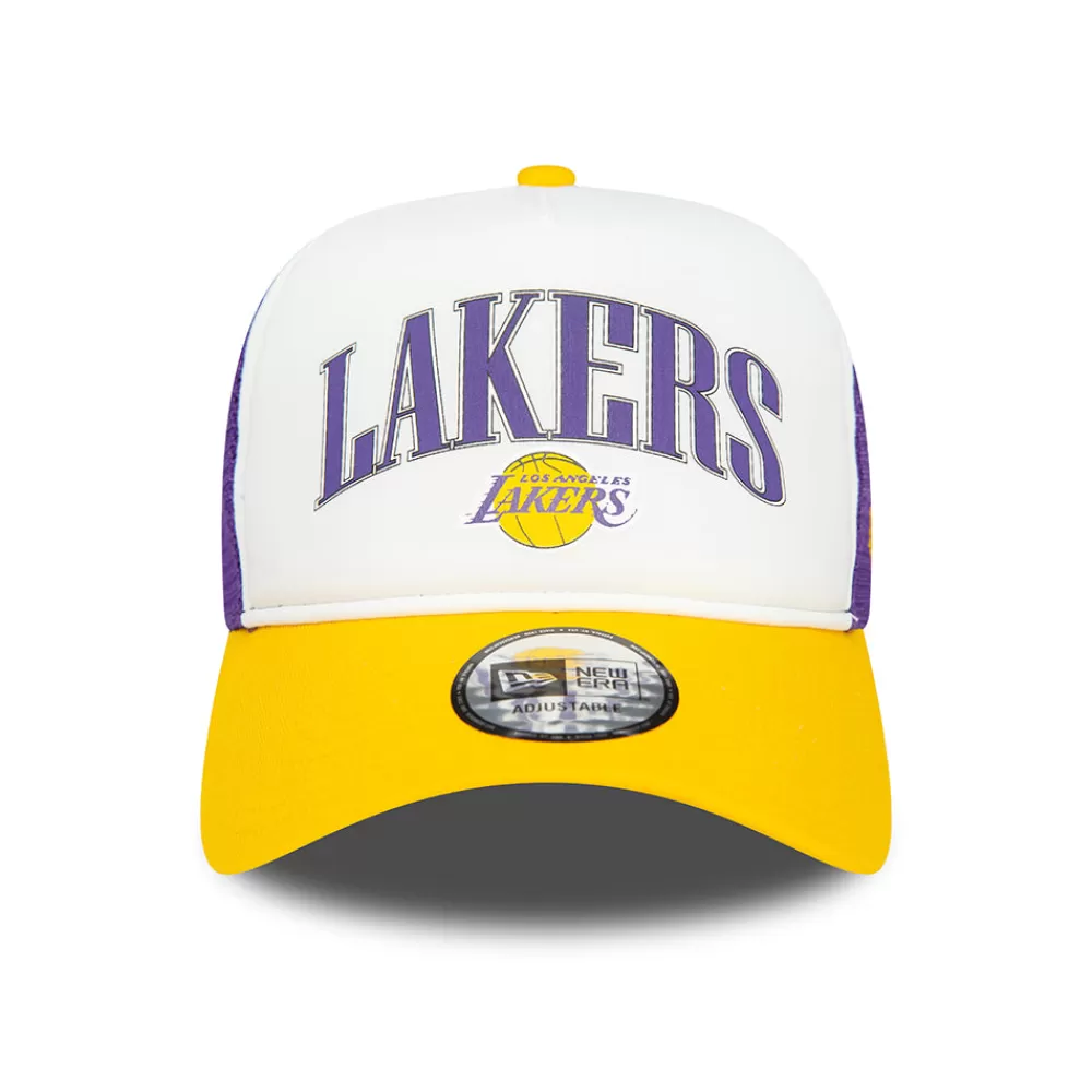 Casquettes Trucker | Casquettes Homme^New Era Casquette Trucker NBA Retro A-Frame L.A. Lakers blanc-jaune-violet